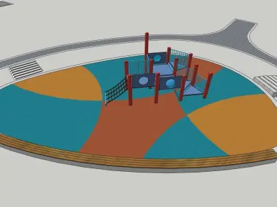 Landscape feature elements for park 3D model