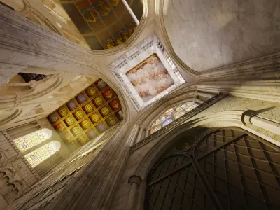 Cathedral  Romanesque Entrance Sides Section - ONLY Low-poly 3D model