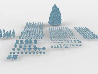 stones low poly swarovski crystal point 3D model