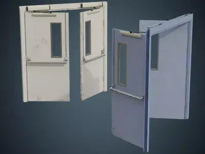 Hospital Door 1B Low-poly 3D model