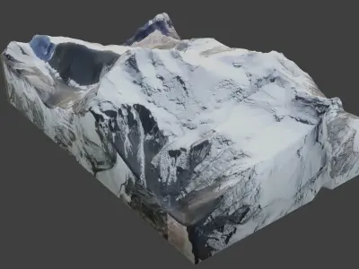 Dhaulagiri II Mountain Low-poly 3D model