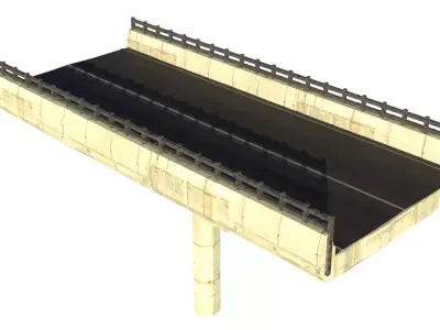 Highway Overpass Free low-poly 3D model