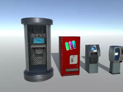 Modern Street Props Low-poly 3D model