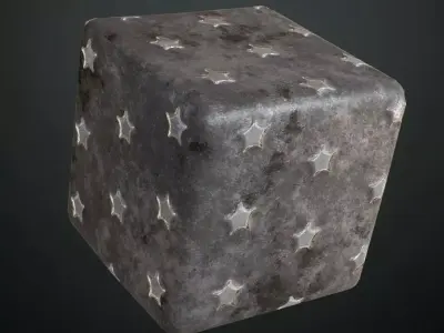 Star Rusty Metal Plate PBR Seamless Texture