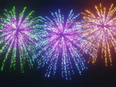 fireworks animation 3D model