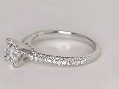 Round diamond Ring 3D print model
