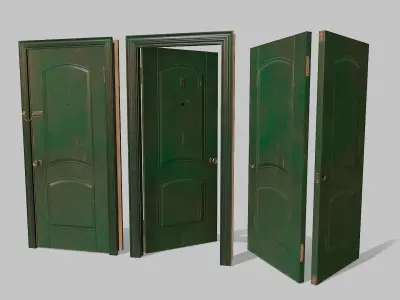 Door green 05 Low-poly 3D model