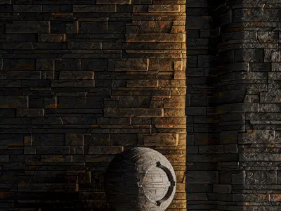 H85 Slate Stone - PBR - 4K - Seamless Low-poly 3D model