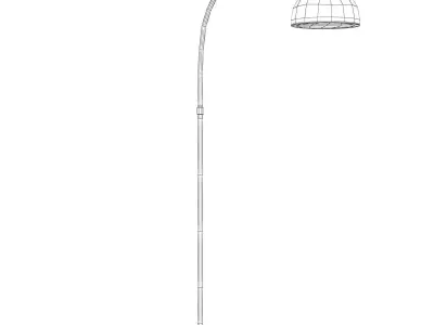 Domed Living Room Floor Lamp Metal 3D model