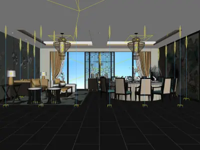 Business Restaurant - Coffee - Banquet  52 3D model
