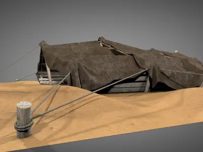 Bedouin Desert Tent v5 3D model
