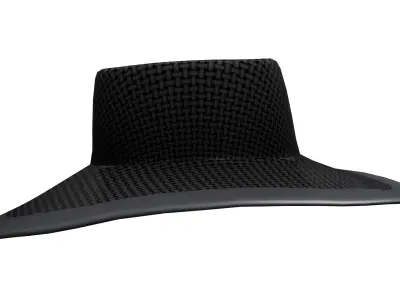 Black Floppy Hat Low-poly 3D model