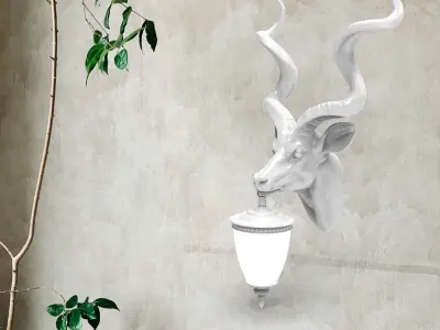 Goat Head Wall Lamp 3D print model