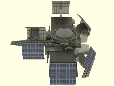 Zenit Spaceship Station  Low-poly 3D model