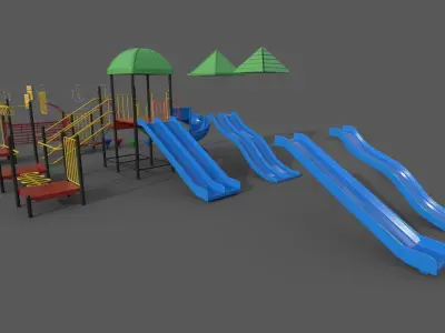 PBR Playground Outdoor Jungle Gym 18 Low-poly 3D model