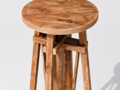 Constructivist Barstool Low-poly 3D model