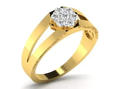 Diamond Ring For Women 3d Print Model 3D print model 58