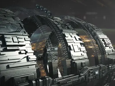 Sci-Fi Space Station 3D model buy