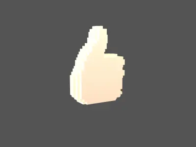 Voxel Like Button v1 003 Low-poly 3D model