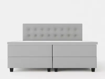 Royal Continental Bed With Storage 180x200 Light Gray Low-poly 3D model