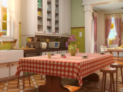  Cartoon Kitchen Dining Room 