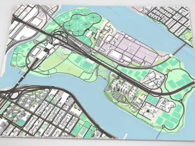 Randalls Island New York City 3D model