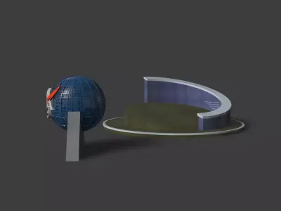 JFK Fountain NASA 3D model