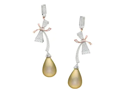 Light Weight Gold Diamond Earring  -earr27 3D print model