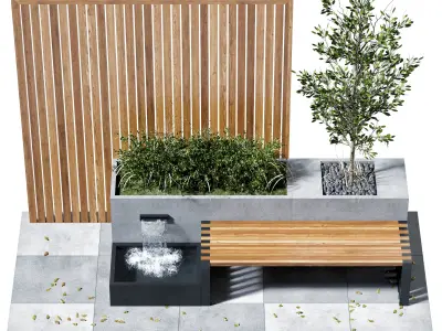 Bench set 01 3D model
