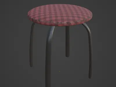 Steel Stool F 05 3D model