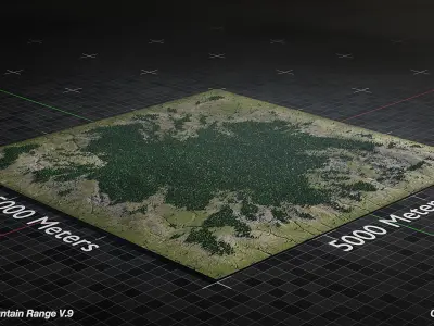 Volcano Mountain Range Version 9 3D model