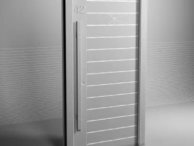 entrancedoor wooden door with number 3D model