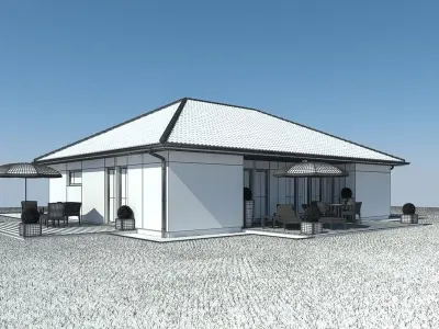 House Collection 2 with outdoor patio 3D model