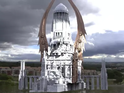 Emperors Baroque ancients stone temple 5 3D model