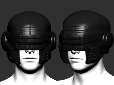 helmet high poly sculpt 3d printable ver 7 3D model 3D model 57