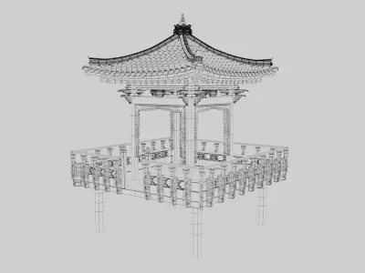 Korean Gazebo 3D Model 3D model