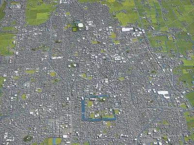 Saga - city  Low-poly 3D model