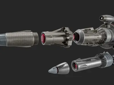Sci-fi Missile 2 Pack Low-poly 3D model