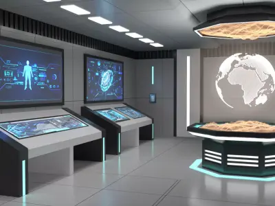 Sci Fi Futuristic Control Room Low-poly 3D model