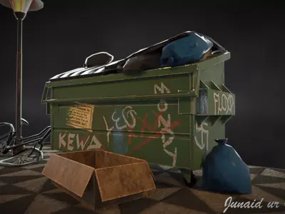 Dumpster prop Game ready asset 3D model