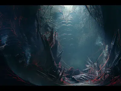 Bio-Organic Alien Structures Kitbash 3D Assets 3D model