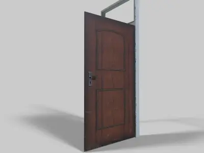 door low poly metal frame Low-poly 3D model