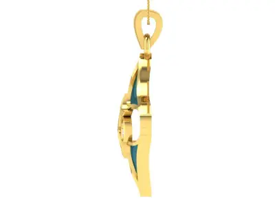 light weight yellow gold  diamond pendent -ZA PN 2116 3D print model