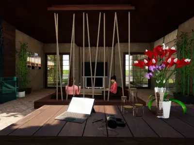 Revit studio apartment interior design 3D model