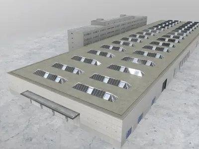 EDDF Cargo Terminal 1 Low-poly 3D model