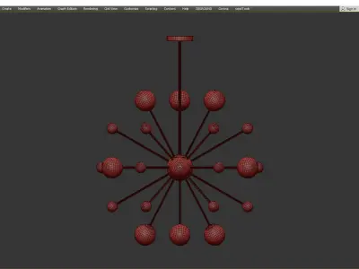 LED gold design chandelier with multiple glass balls Creative Low-poly 3D model