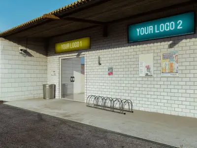 realistic urban store - blender scene Low-poly 3D model
