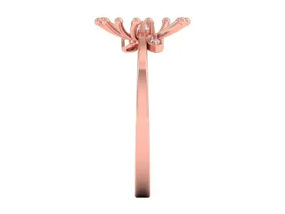 Solitaire Wedding Engagement Women Light Weight Flower Rings 3D print model order
