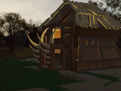 a viking house  Low-poly 3D model