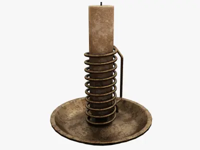 Candle Holder Low-poly 3D model 9